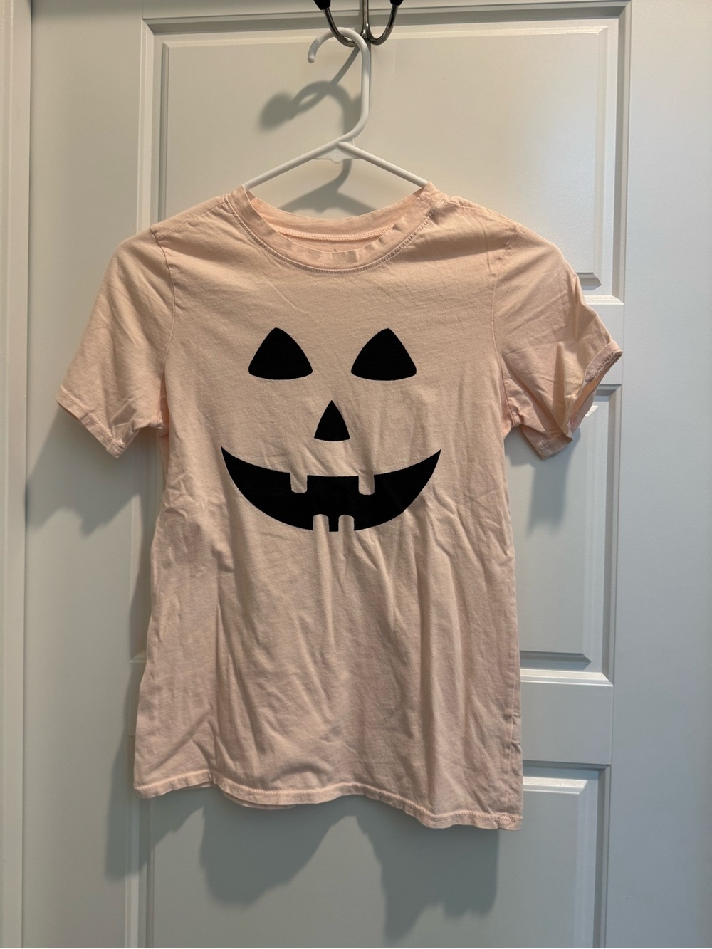 Kids Black Jack-O'-Lantern Face Pink T-Shirt Costume Brokedown Size 10